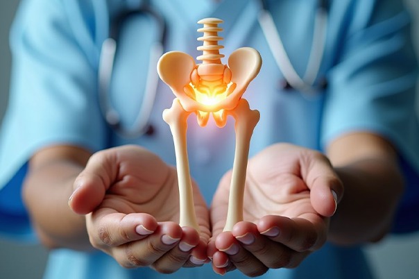 Dr. Sonawane performing expert orthopedic examination of a patient's knee joint